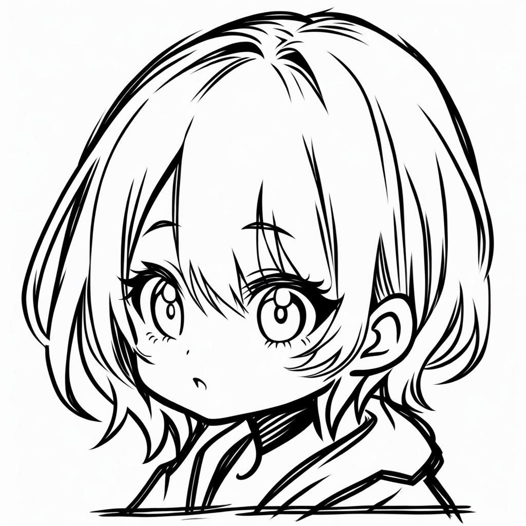 Simple Black and White Sketch Drawing