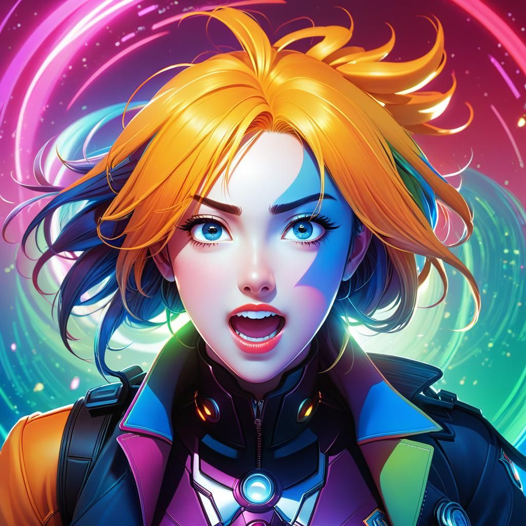 Dynamic Comic Art Illustration with Anime Visuals