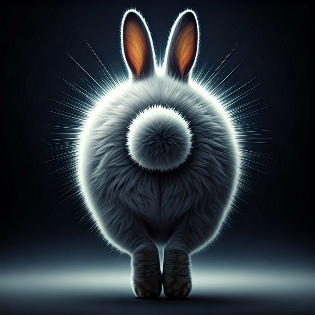 Abstract Playful Bunny Rabbit in Vivid Colors