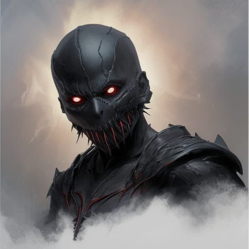 Intense Child with Venom Eyes in Digital Painting