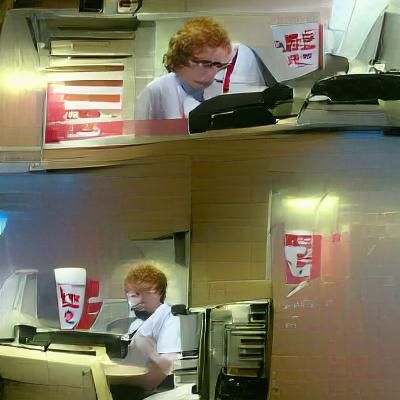 Sad Ed Sheeran Working at KFC