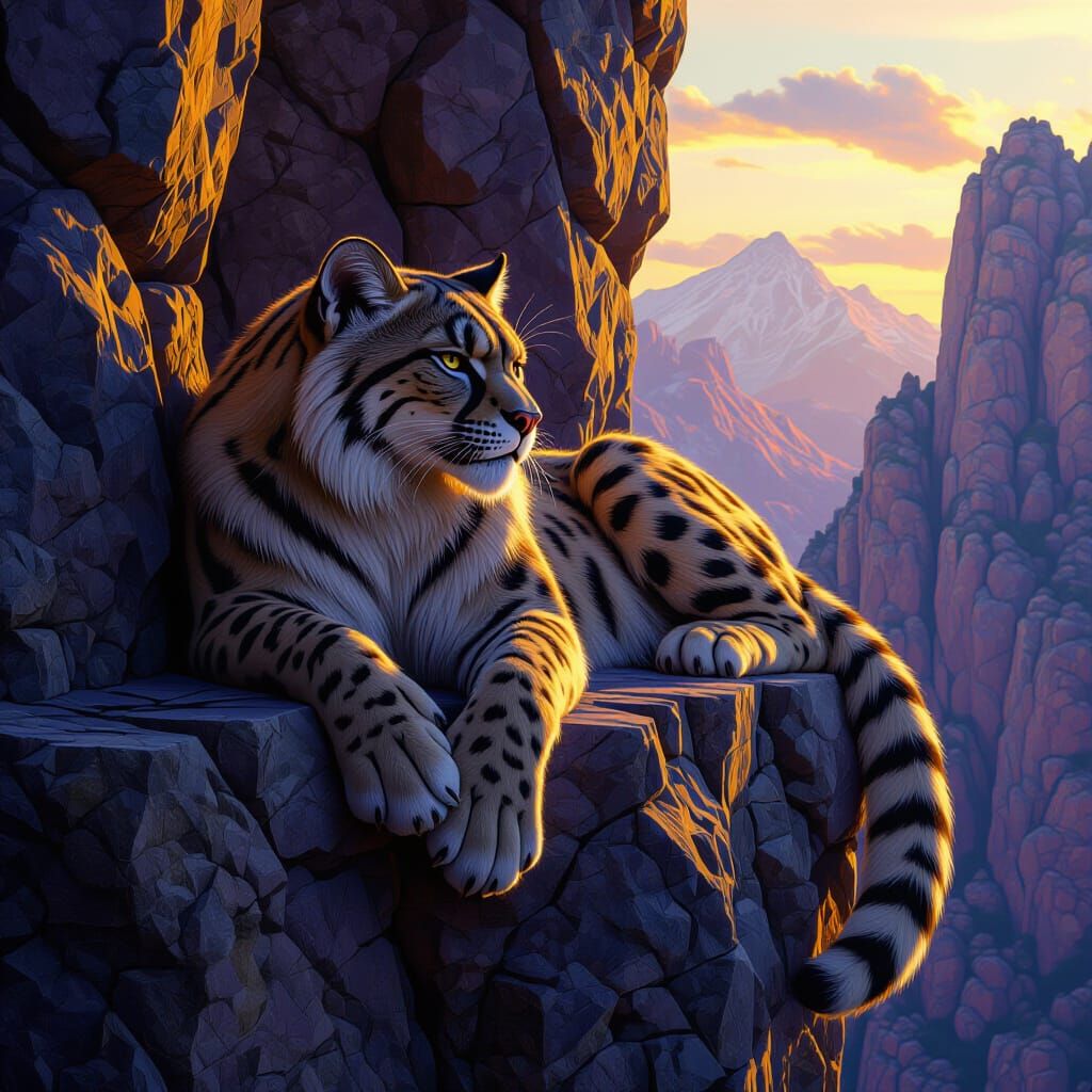 Saber-Toothed Cat in Dark Fantasy Style