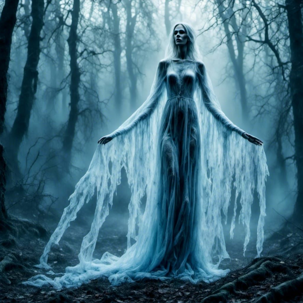 Beautiful Ghost Lady in Watercolour Style