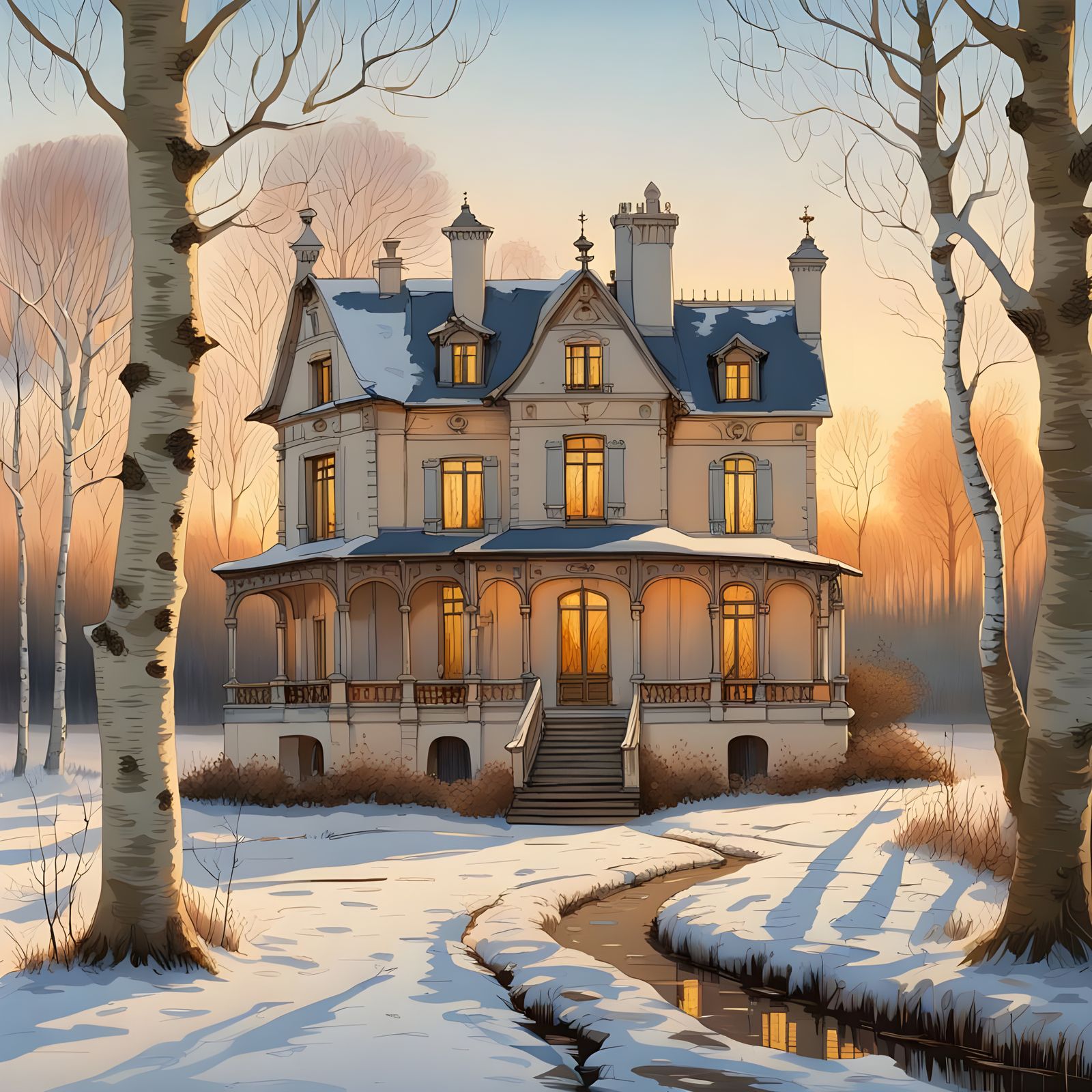 Elegant Neorenaissance Hunting Lodge in Normandy Countryside