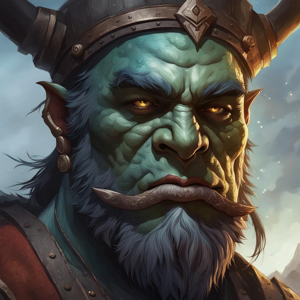 Dark Fantasy Half-Orc Ship Bosun Portrait