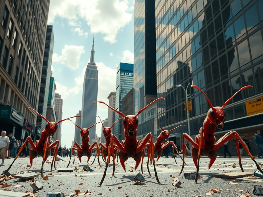 Giant Ants Invade Manhattan in Photorealistic Horror Scene