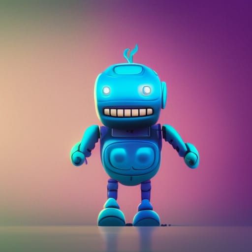 Happy Purple Monster and Blue Robot: Splash Art