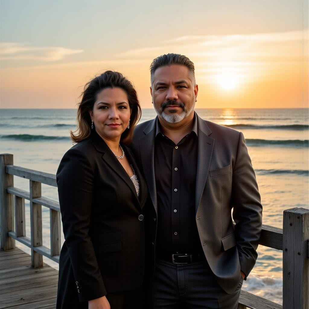 Modern Pastor and Wife Portrait at Sunset