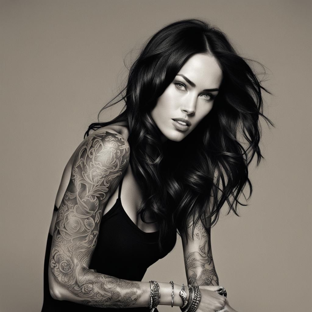 Tattooed Figure in Erotic Pose