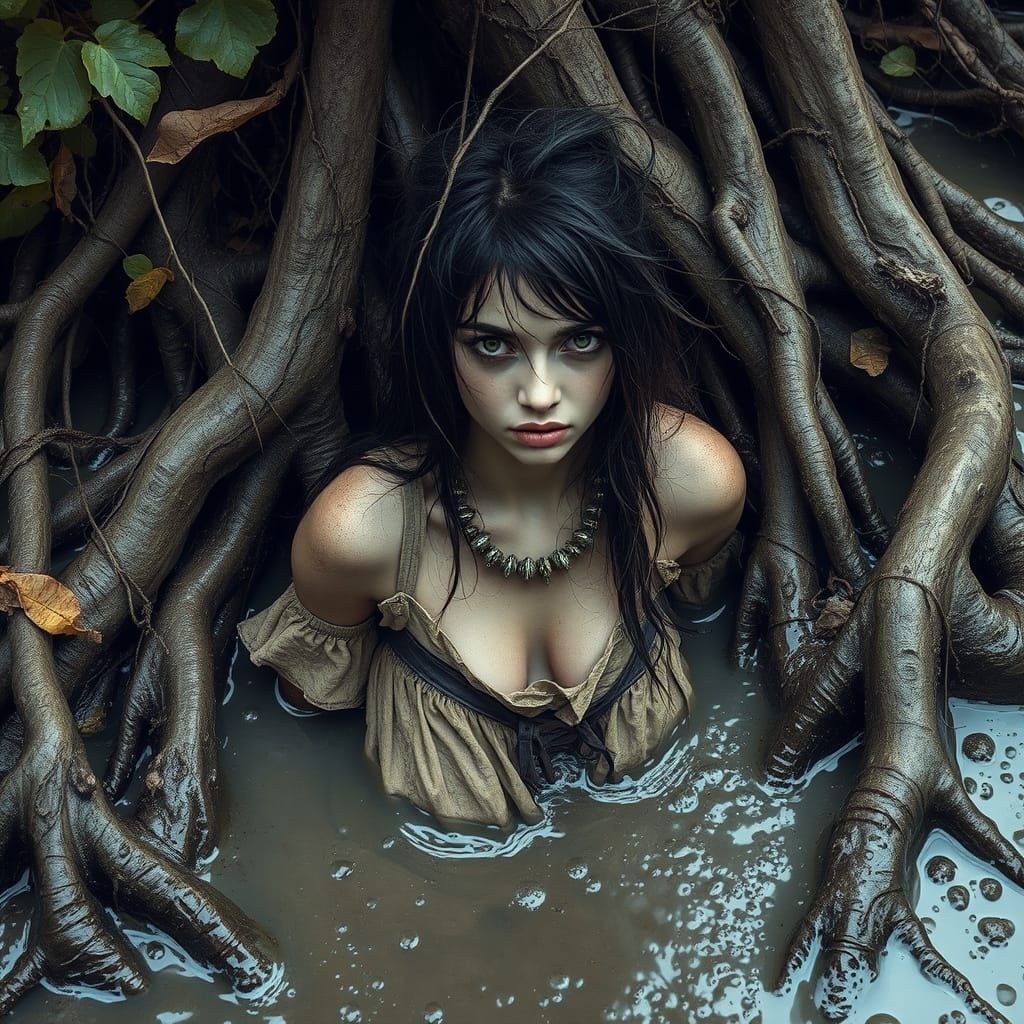 Primordial Woman in Earthy Tones