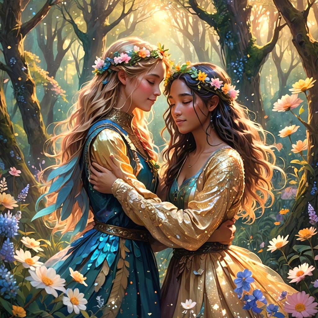 Eternal Friendship: Detailed Matte Painting in Deep Color