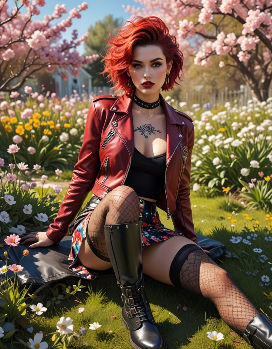 Punk Pin-Up Goddess Blooms in Springtime Splendor