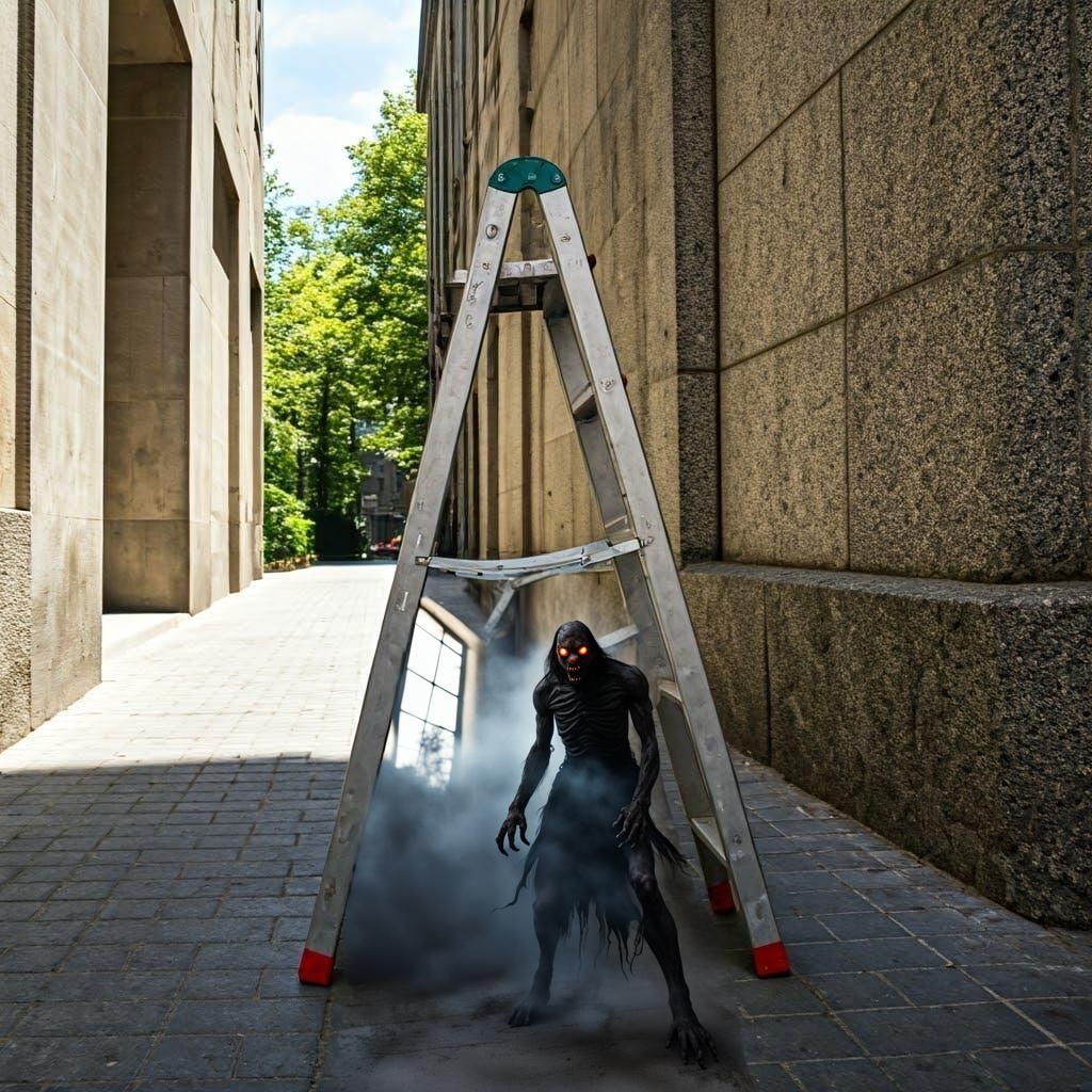 Horror Creature Lurking in Shadows, Ready to Kill