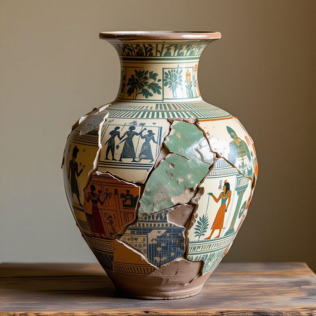 Mismatched Ceramic Vase: Greek, Egyptian, Chinese & Renaissa...