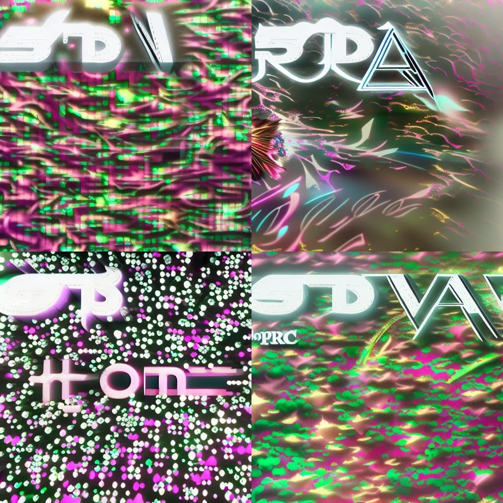 Epic 5D Logo with Holofractal Light in Anime Style