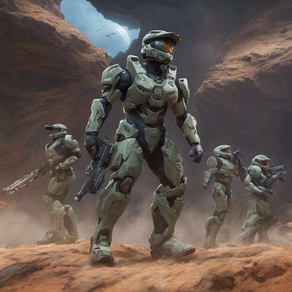 Halo Spartans Concept Art in Digital Style
