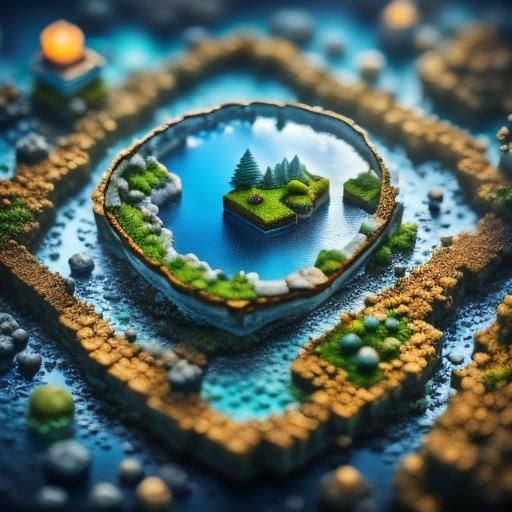 Miniature World Inside a Teacup Diorama