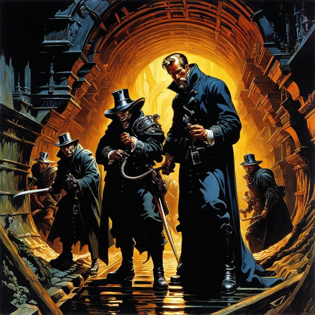 Macabre Sewer Cult: A Chiaroscuro Masterpiece