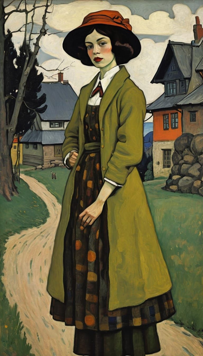 Dark Nymphet in Fairy Grunge Style Painting