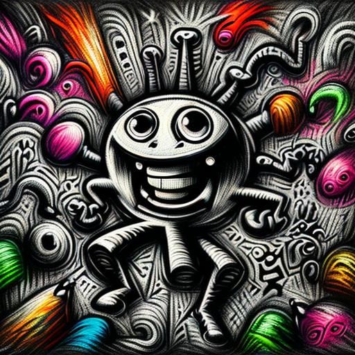 Humorous Safety Poster in the Style of Keith Haring's Charco...