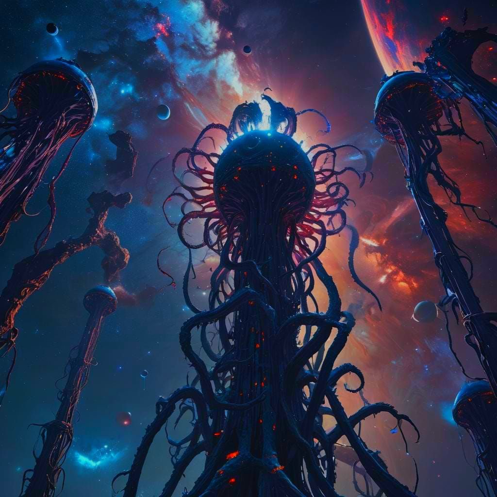 Lovecraftian Horror Consumes the Sun in Spacecore Art