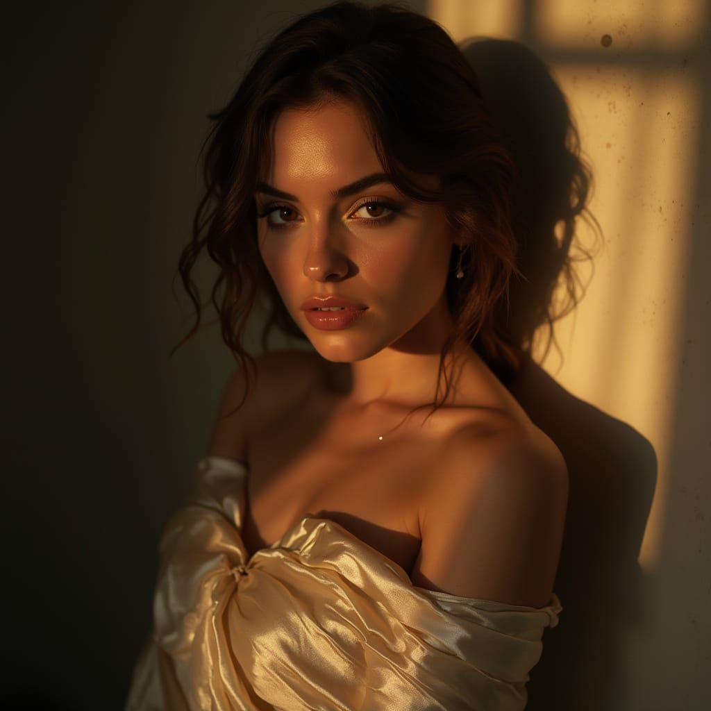 Ethereal Goddess in Soft Focus, Classic Hollywood Glamour