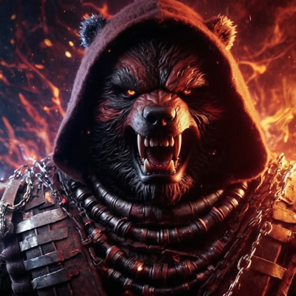 Obese Bear-Venom Portrait in Explosive Darkness