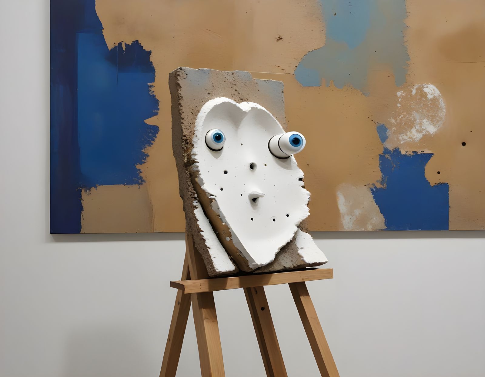 Contemporary Punk Sculpture with Googly Eyes