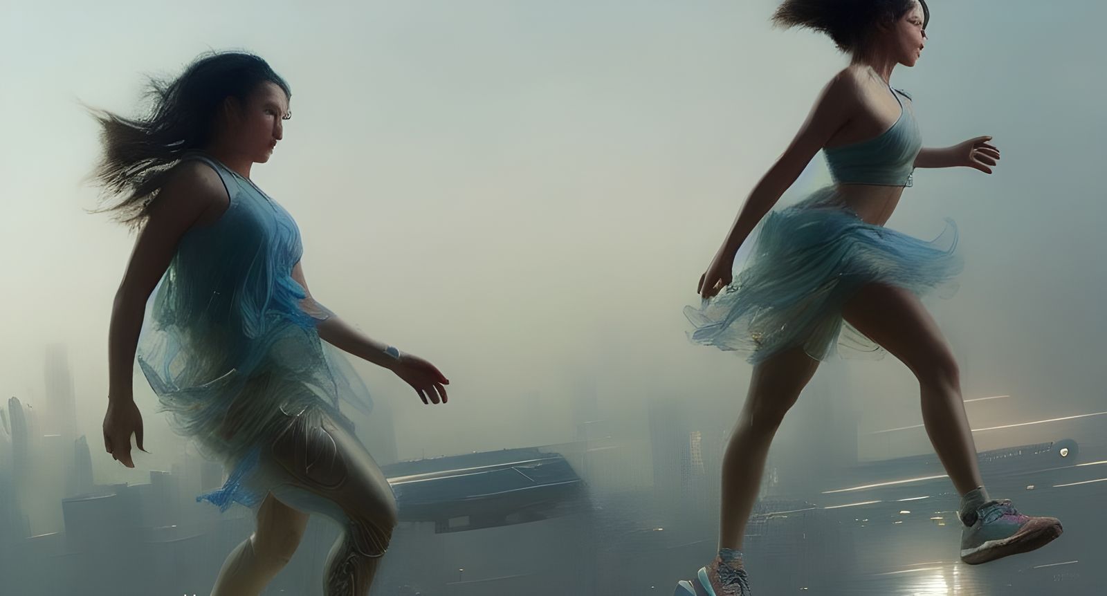 Futuristic Running Shoe in Solarpunk Style
