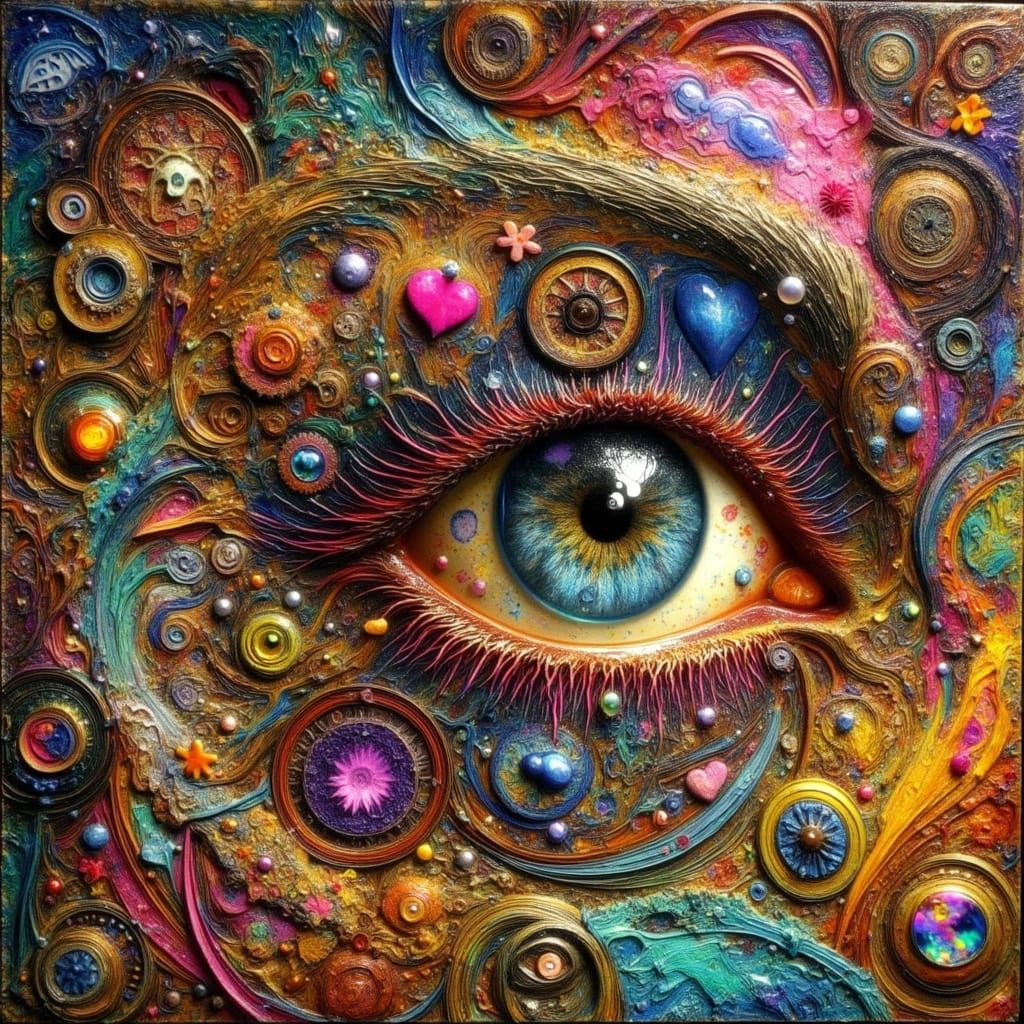 Vibrant Eye Art in Surrealist Style