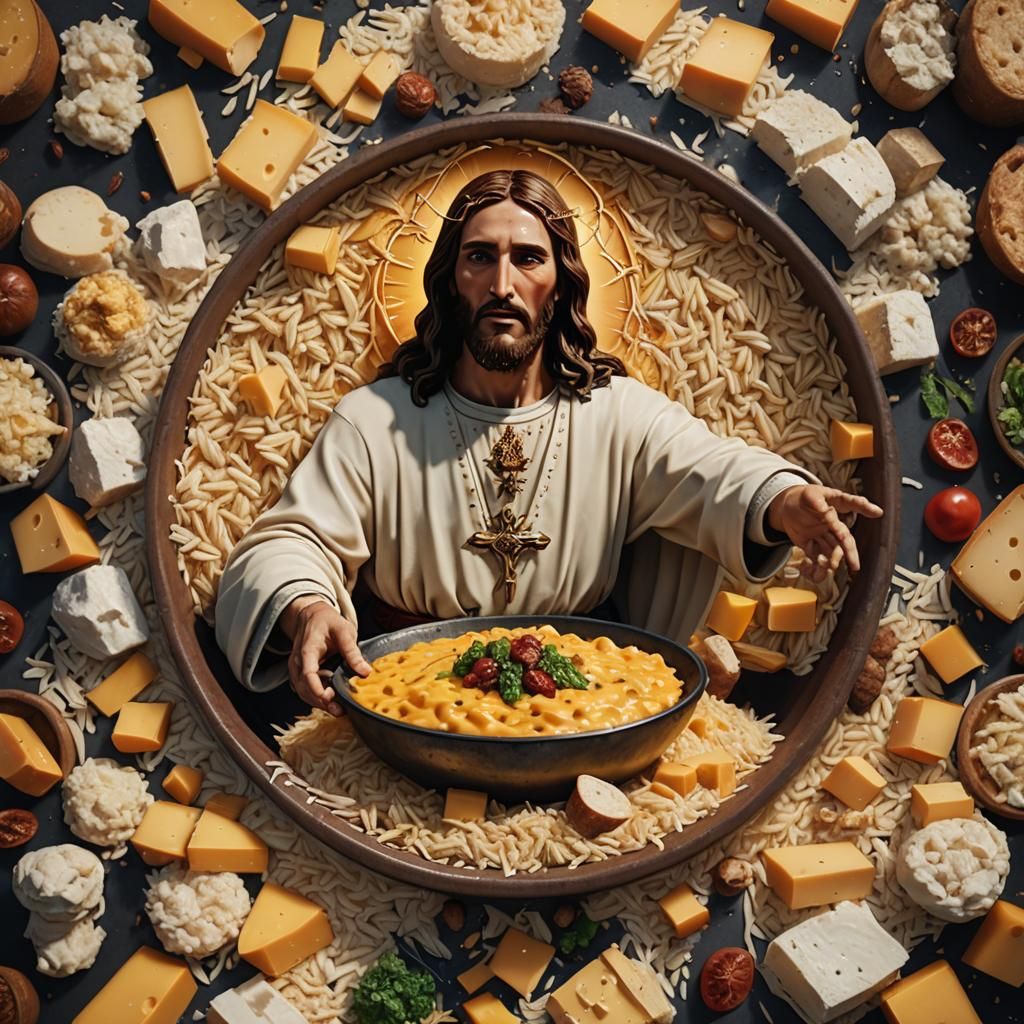 Jesus Christ Baked in Cheese and Rice