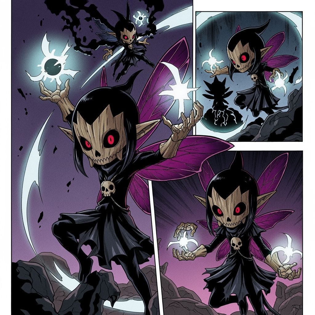 Manga Style Shadechilds Manipulating Light and Shadow