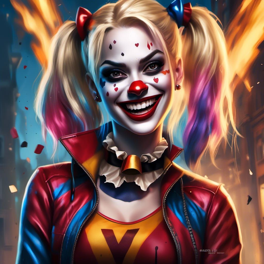Harley Quinn: A Radiant High-Concept Art Piece
