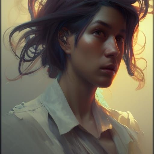 Detailed Portrait with Dynamic Lighting in Splash Art Style