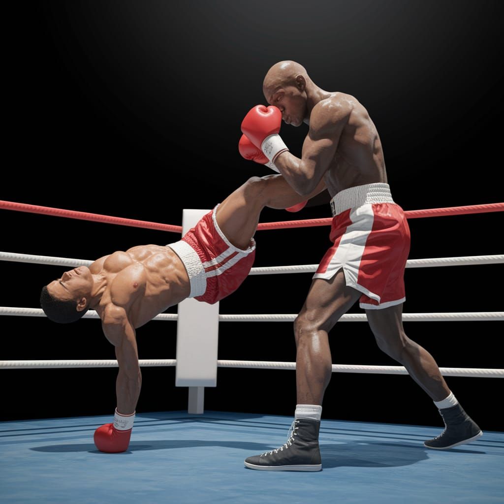 Boxer Falls Out of Ring in Dramatic Style of Jacques-Louis D...