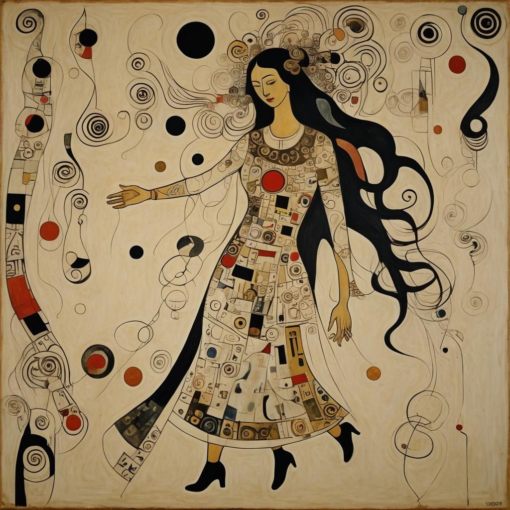 Woman Escaping Samsara in Surrealist Style