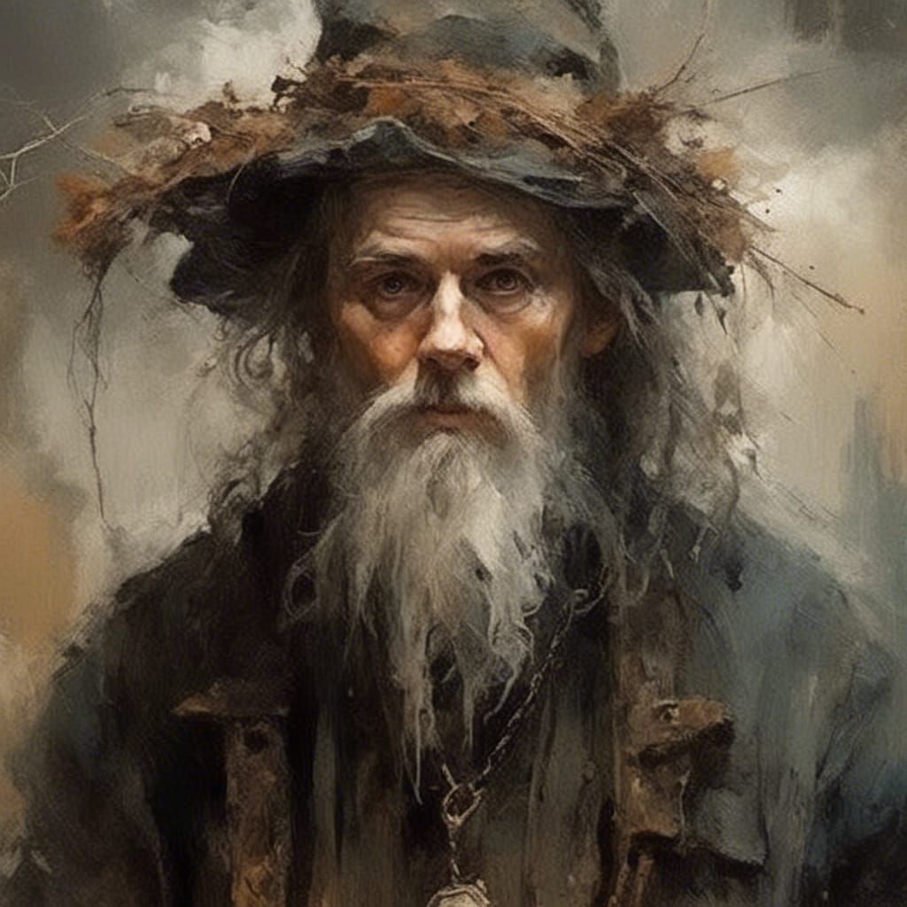 Finnish Sorcerer in Dark Fantasy Style