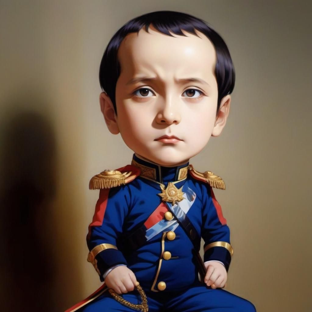 Chibi Napoleon Bonaparte in Anime Pop Art Style