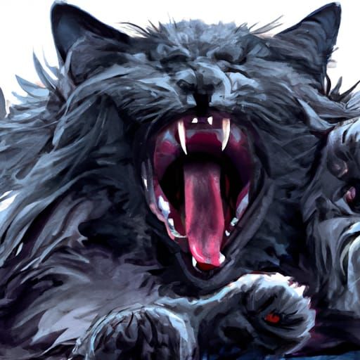 Nebelung Cat Portrait in Dynamic Lighting