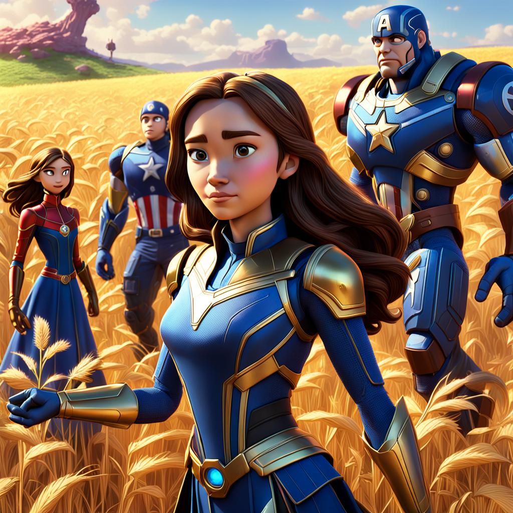Ana Meets The Avengers: Pixar-Style 3D Digital Art