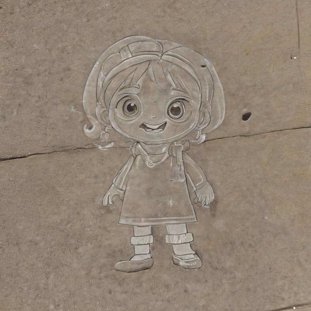 ((Chalk Art:1.5)) Pixar inside out character joy