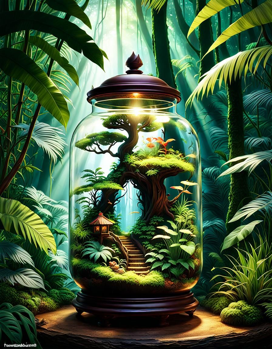 Enchanted Forest Terrarium in Storybook Style