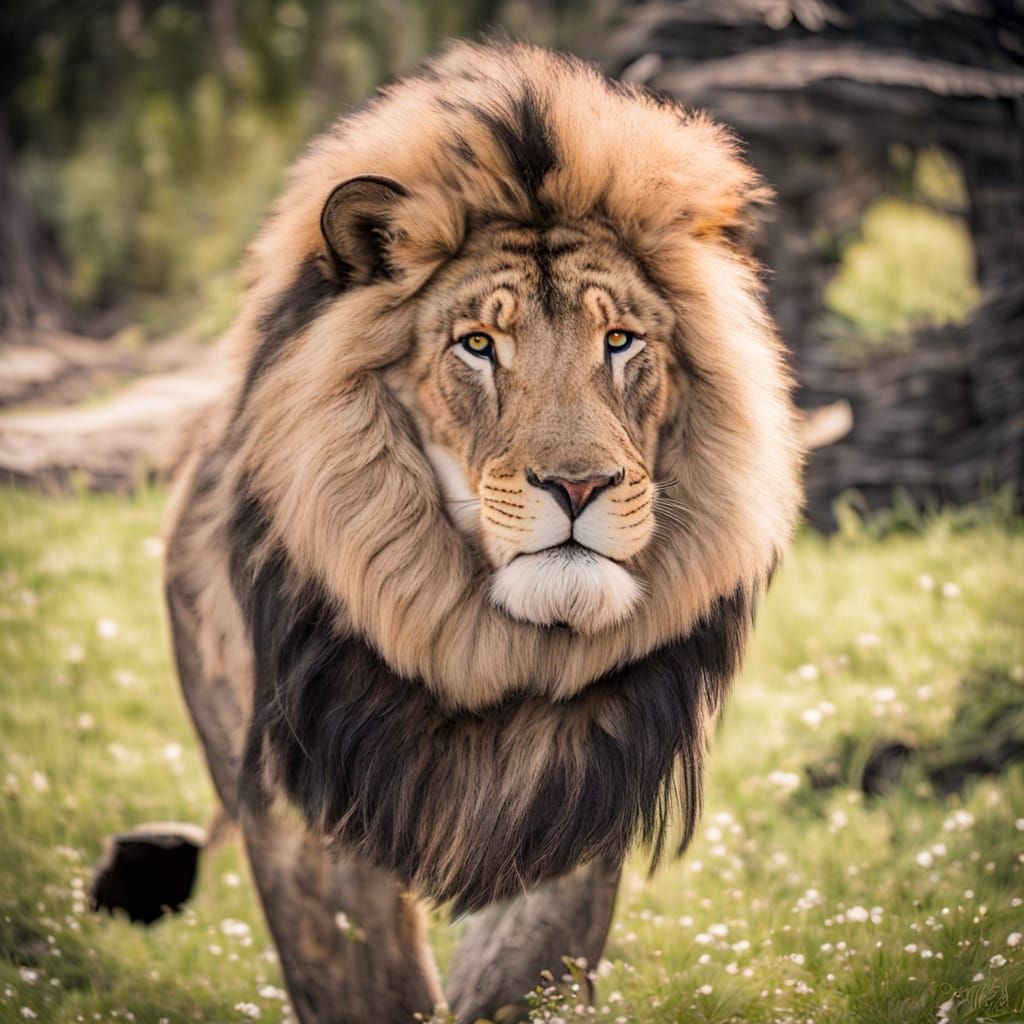 The Lion's Majestic Roar in Whimsical Narnia Landscapes