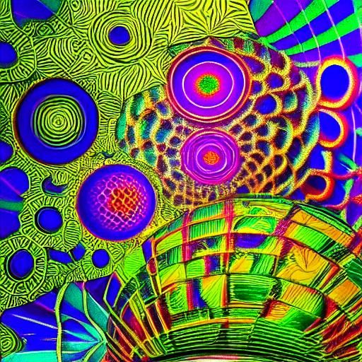 Astral 3D Sphere with Zentangle Surface Tracery