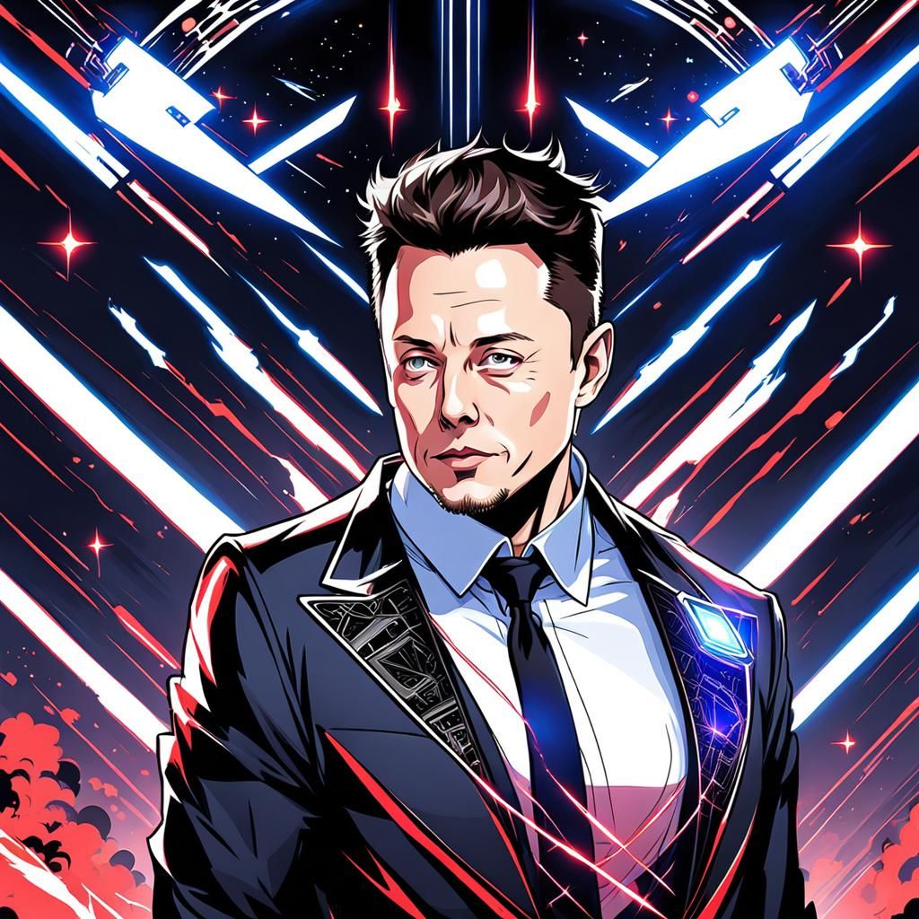 Elon Musk in Anime Style