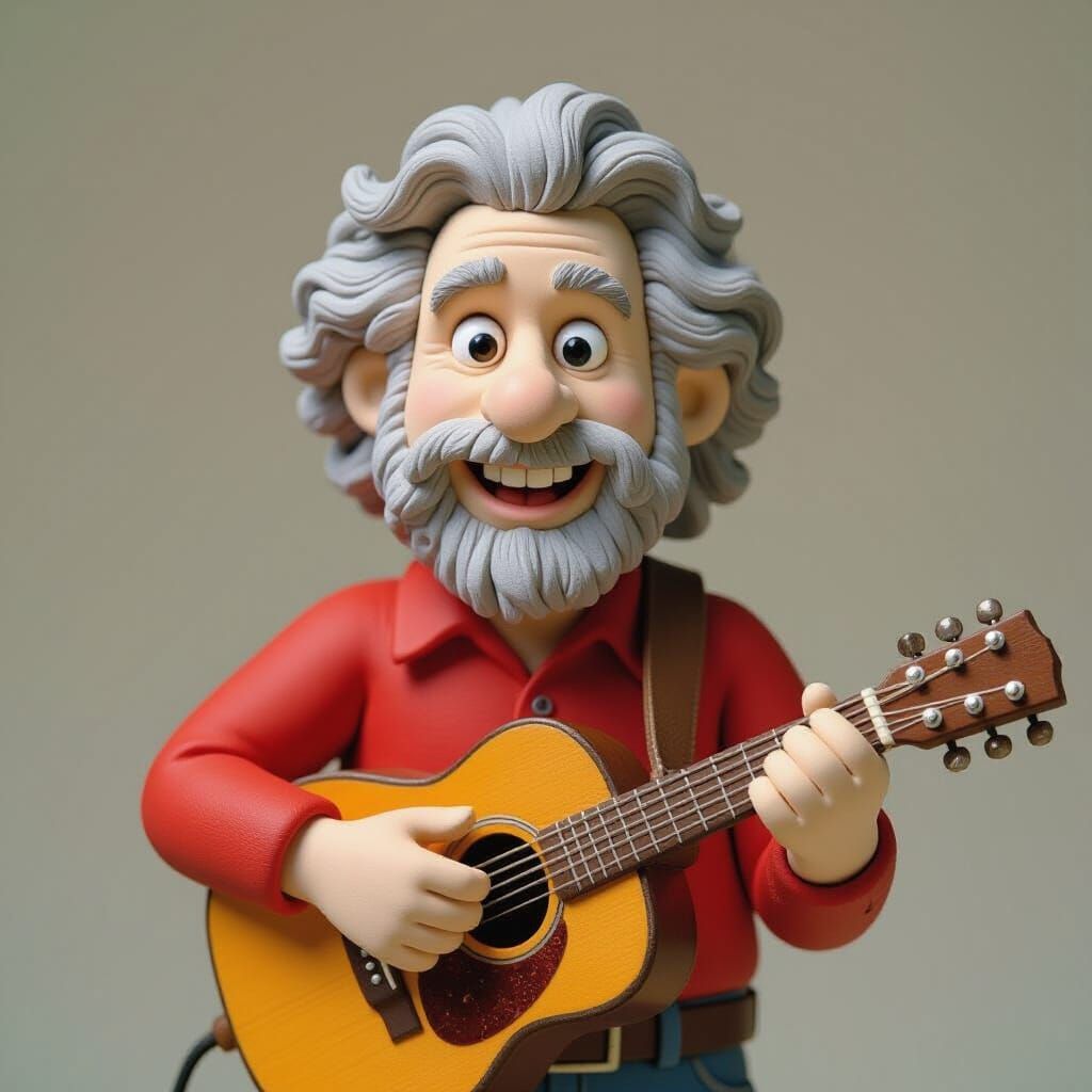 Soft Clay Sculpture of Jerry Garcia