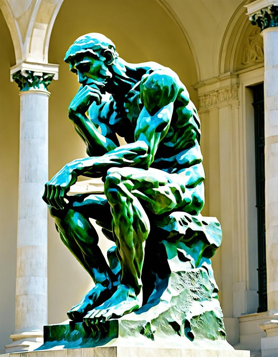Rodin's Thinker Statue in Bronze