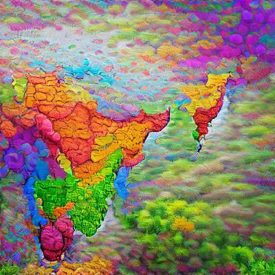 Colorful Detailed Painting of India in 8k