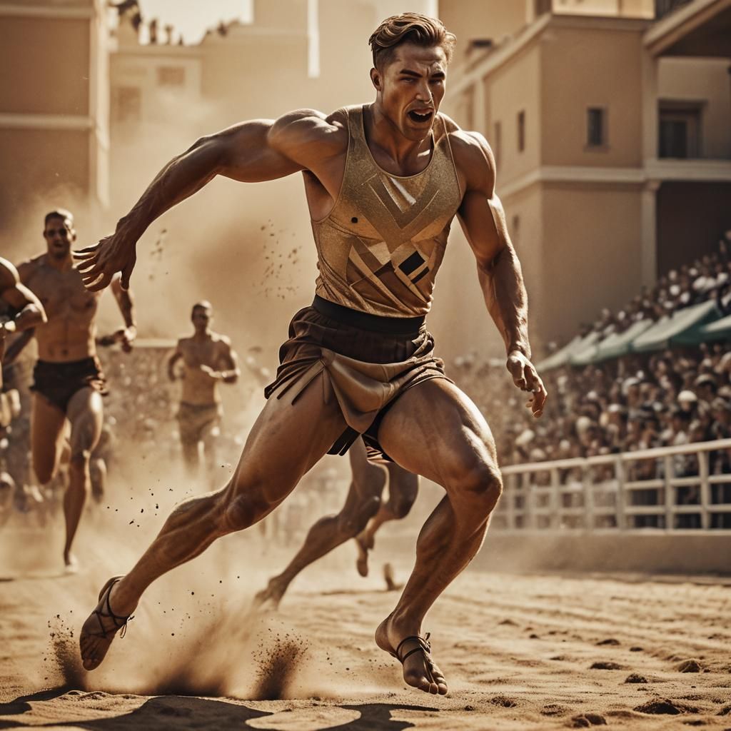Art Deco Athlete Wins Olympic Foot Race