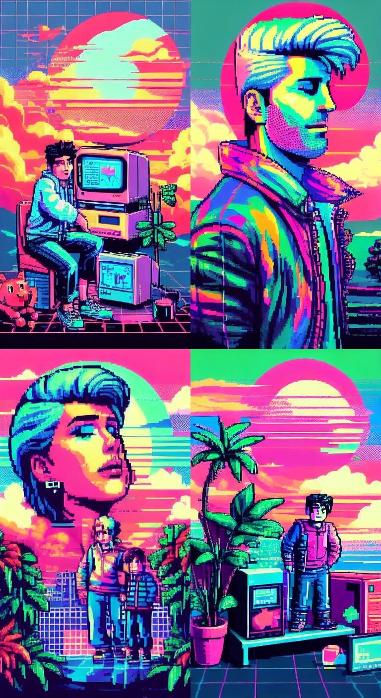 Meme Pixel Art with Tidal Wave Effect